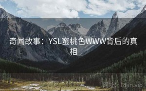 奇闻故事：YSL蜜桃色WWW背后的真相