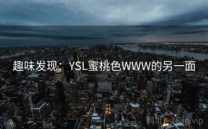 趣味发现：YSL蜜桃色WWW的另一面