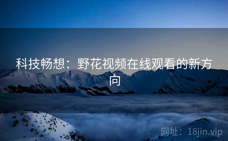 科技畅想：野花视频在线观看的新方向
