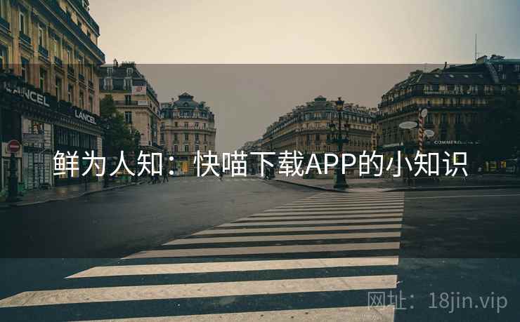 鲜为人知:快喵下载APP的小知识 鲜为人知:快喵下载APP的小知识